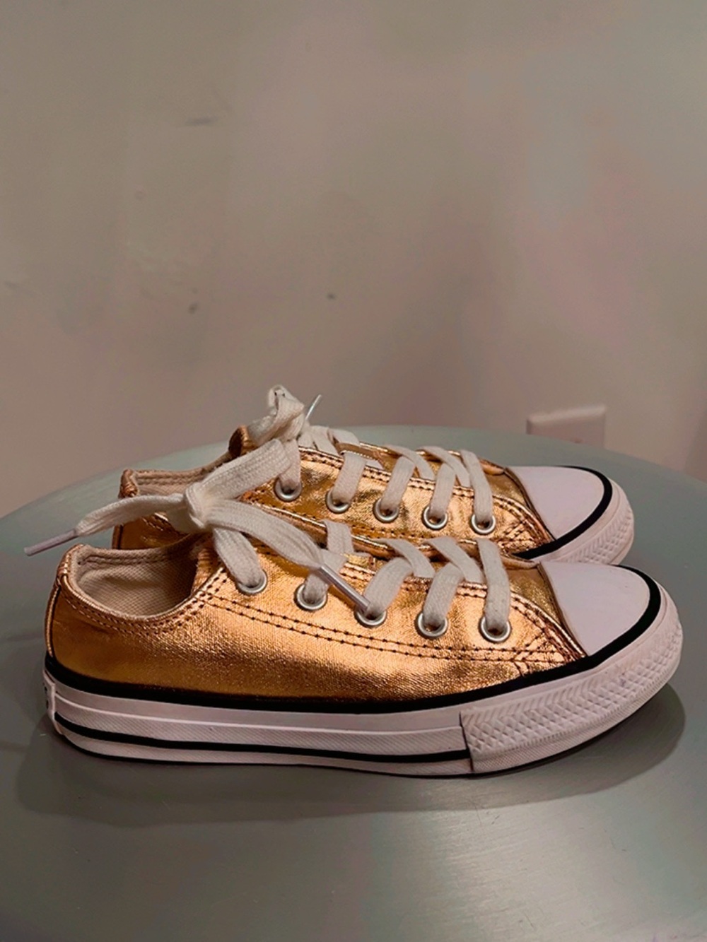Converse Chuck Taylor All Star Metallic Gold Low Top Sneakers Youth Size 11